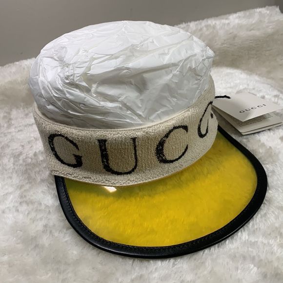 Gucci Yellow Vinyl Visor with Banded Handband - Picture 2 of 9